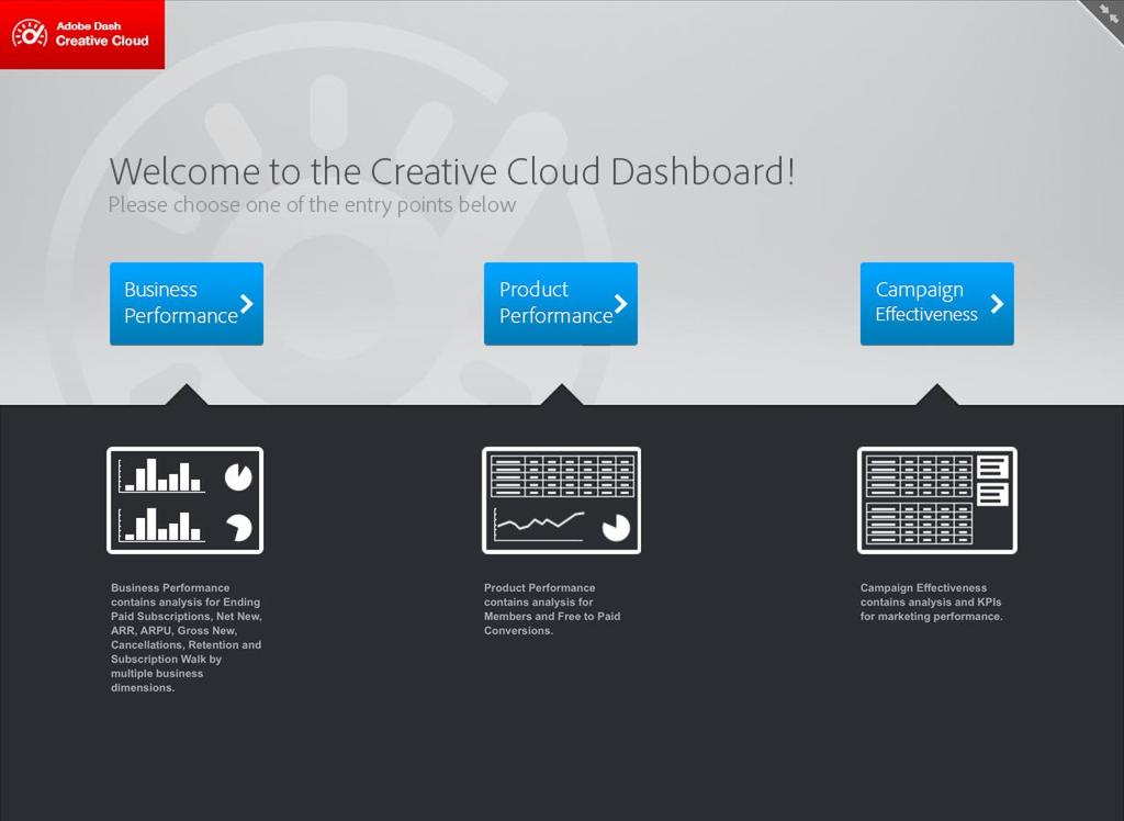 Adobe Dash Creative Cloud Dashboard 2014