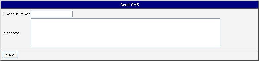 1.34. Send SMS The industrial router XR5i v2 is not availability item Send SMS. Sending SMS messages is possible in menu Send SMS.