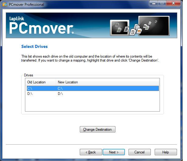20 12. Select Drives 13. In Progress - Build Moving Journal If the old PC contains more disk drives than the new PC, PCmover will create a folder for each drive that does not exist on the new PC.
