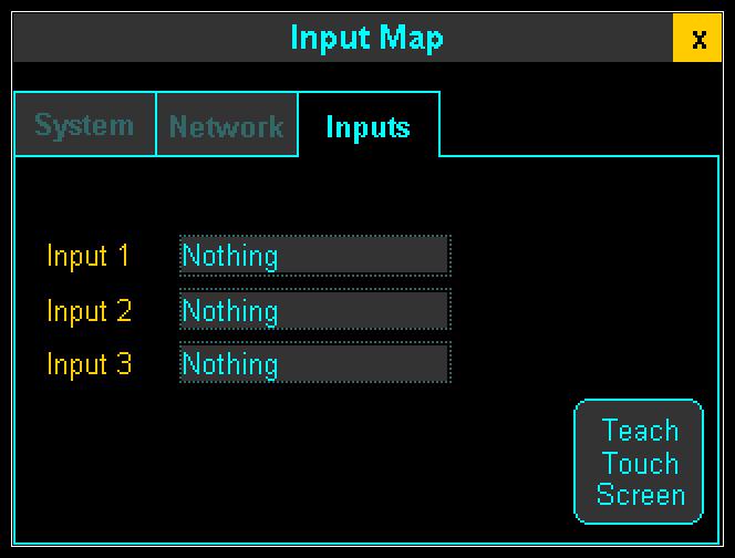 Setup- Cont. The final tab of the Setup Area allows you to define the functions you wish associated with the available digital inputs.