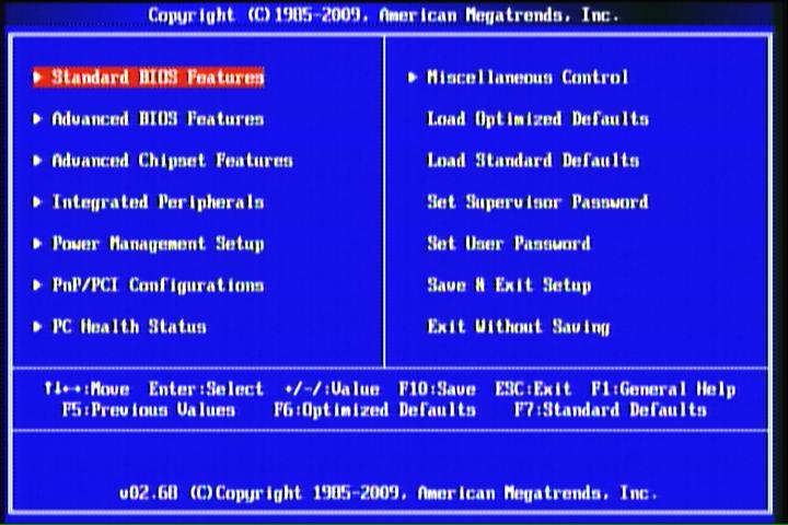 Figure 3-1 Standard BIOS Features Use this Menu for basic system configurations. Advanced BIOS Features Use this menu to set the Advanced Features available on your system.