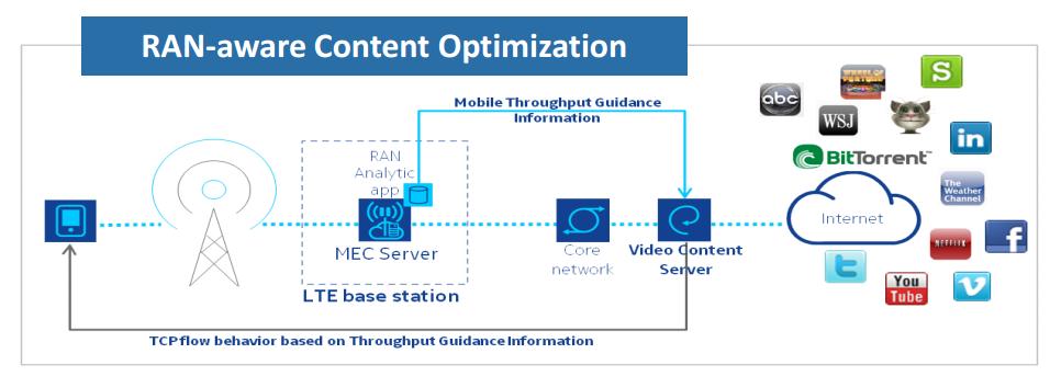 MEC Use Case 4:Intelligent Video Acceleration Use information to assist TCP congestion control decisions