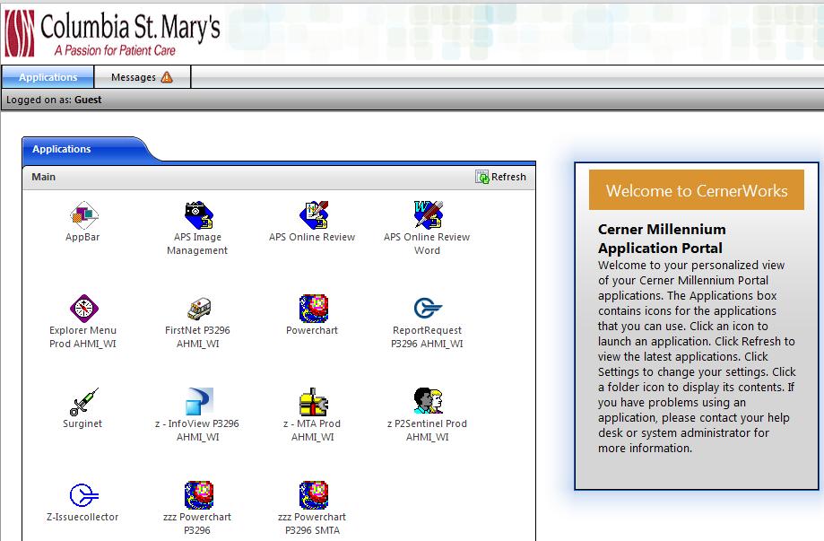19. This should bring up the applications page and where you can select the application you need to access.