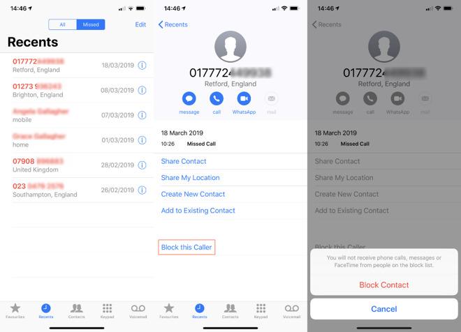 Page 4 of 9 How to block spam calls, You can block anyone from phoning you. Similarly, if it's texts that are irritating you, go into Messages on your iphone and find the person.