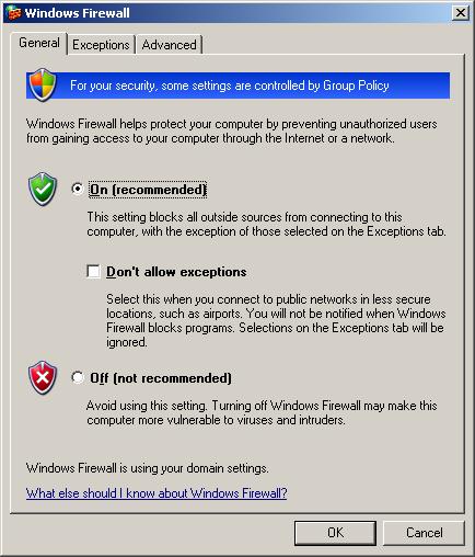 Add a Windows Firewall Exception for Sharpdesk (Windows XP) 3. Click the Exceptions tab 4.