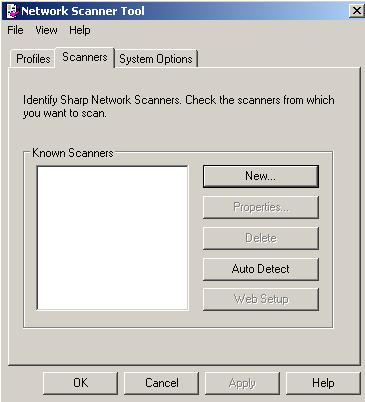 Add a scanner with the Network Scanner Tool Do the following If the desired scanner does not
