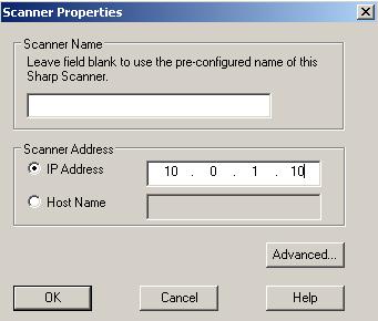 Enter the IP address of your Sharp. Click OK. 3. Check the box and click Apply.
