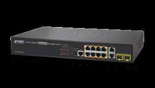 8-Port 10/100/T 802.3at + 2-Port 10/100/T + 2-Port 100/X SFP Managed Switch Key Features Physical Port 10-Port 10/100/Base-T Gigabit RJ45 copper with 8-Port IEEE 802.