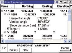 You can easily review: Coordinates and observations The best point and all duplicate points Target and antenna heights Codes and notes You can quickly and easily edit: Target and antenna heights