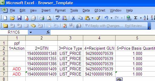 Step 2. Add new Item record in Browser Template In the ITEM tab, add your new item information using the Action Code ADD.