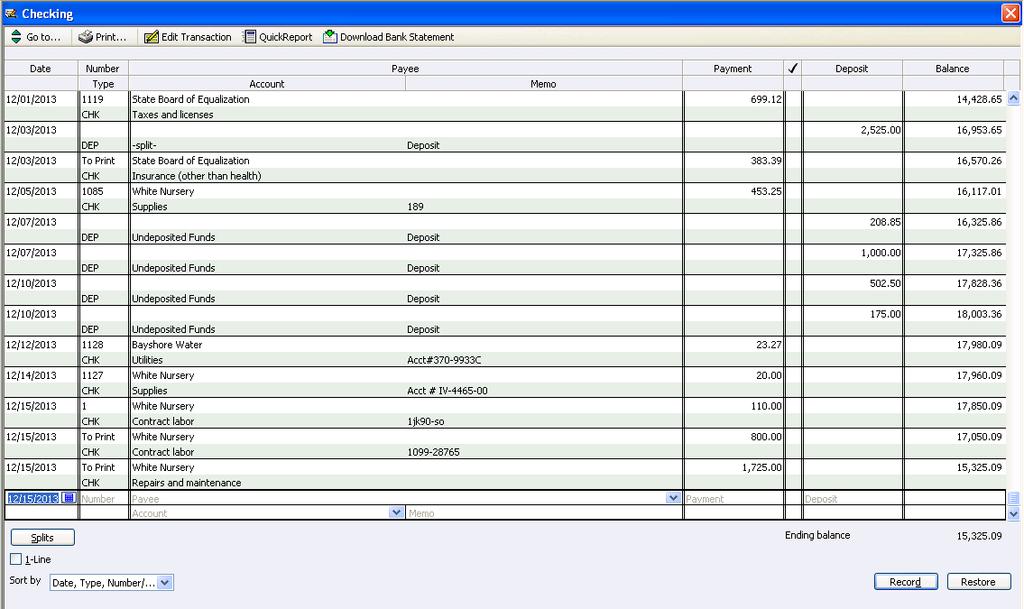 Using Registers DISCUSSION In addition to forms and lists, you ll also work with registers in QuickBooks.