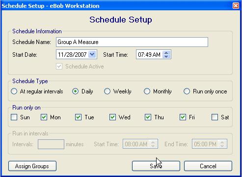 Figure 26 Schedule Name Enters a unique name for the automated measurement schedule. Start Date Defines a start date for the schedule. Start Time Defines a start time for the schedule.
