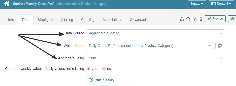 The created Metrics are added to the Aggregate Metrics table.