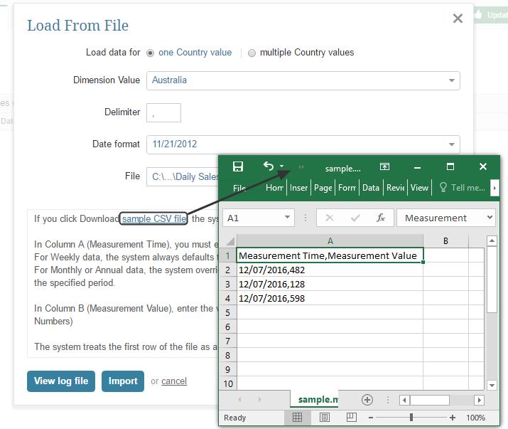 4.1. If necessary,, request a sample CSV file If you want to enter the Manual Metric value into a CSV file and you are