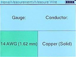 2. From the Measurements screen highlight Measure Wire (Length & Resistance) and press