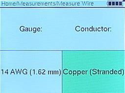 Highlight the wire gauge box and use the up or down arrow to select the gauge of wire use