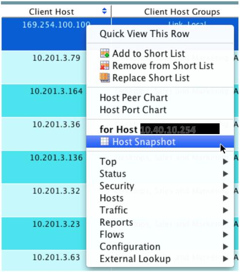 This produces the Host Snapshot for this host (10.40.10.254).