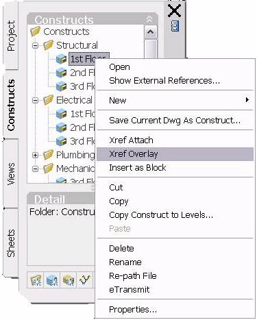 Figure 10 Attaching structural drawings as Overlays allow them to be managed by the Xref Manager.
