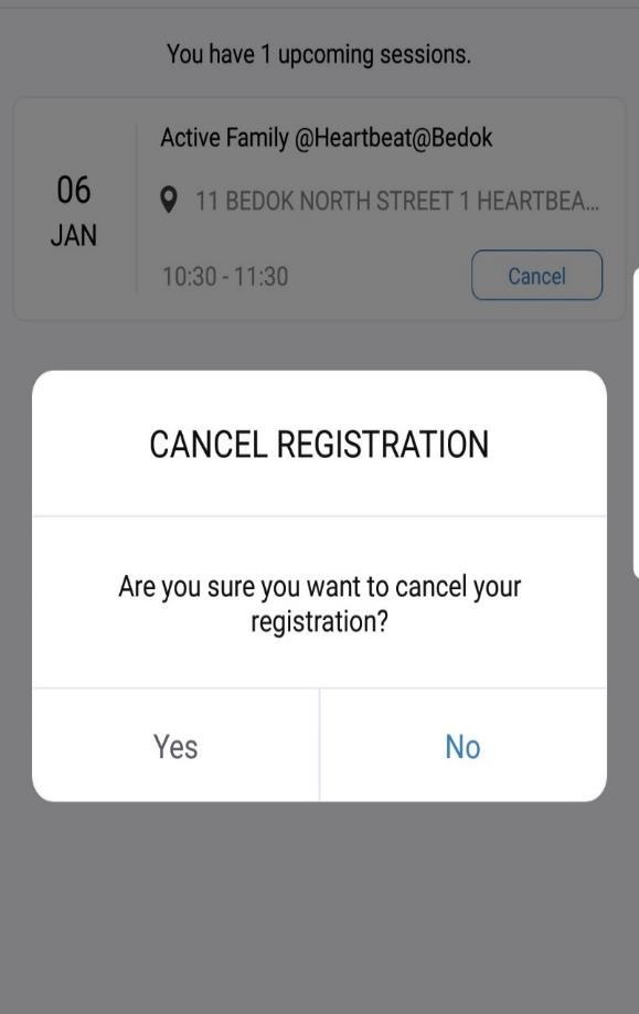 View/ Cancel registered events 1.