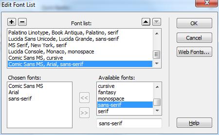 If you would like to use a font that doesn t appear in the list, choose the Edit Font List option.