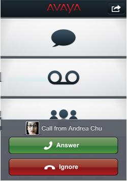 Managing VoIP calls Perform one of the following: To receive the call, tap Answer To ignore the call, tap Ignore.
