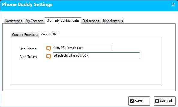 Zoho CRM Select; Settings 3 rd Party Contact data Zoho CRM Enter your Zoho CRM User Name.
