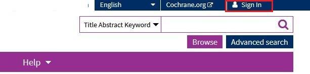 Alternatively look for the link to the Cochrane Library on SGUL Library s A-Z list of databases