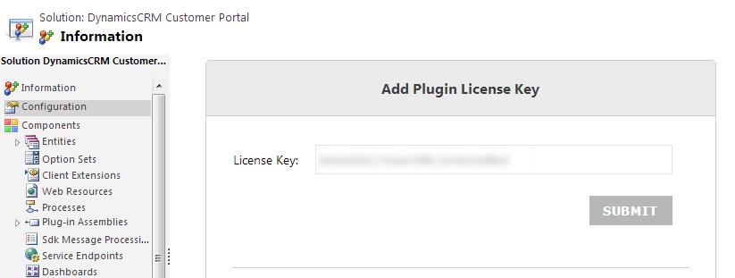 Plug-in Configuration Dynamics CRM Configuration Settings Get activation key Get the activation key from the Order Confirmation Mail.