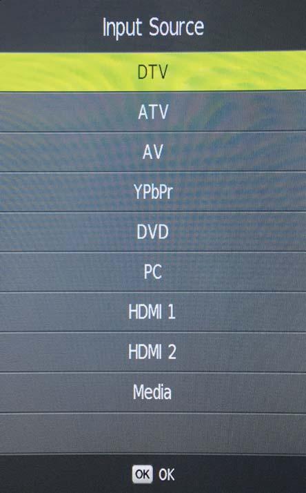 When you Reset the TV from the Setup menu, you will be presented with a number of dialogue boxes that will you through the TV tuning process.