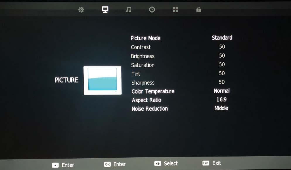 Picture Menu Picture Mode Pres / uttons to select Picture mode, and go into next interfac y pressing the ENTER utton.