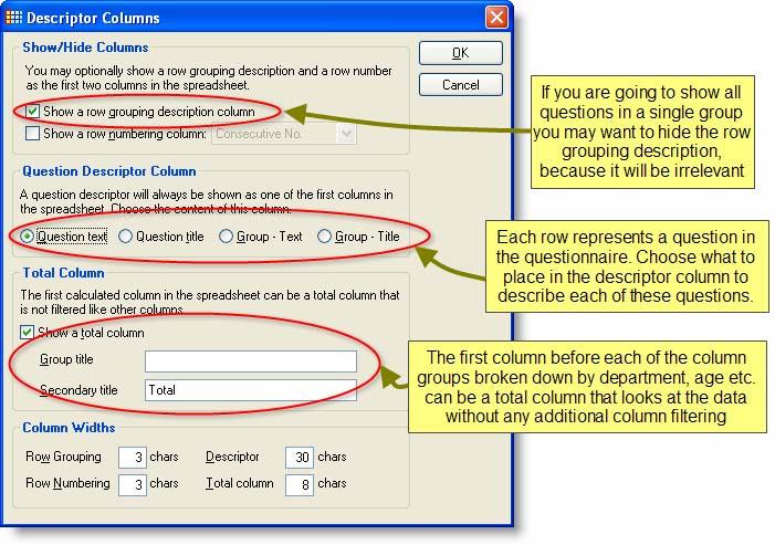 Editing Descriptive Columns Descriptive columns can be edited by double-clicking on
