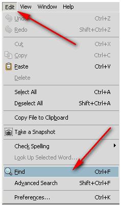 nd A Explanation: Take the following steps to find text in a PDF. 1. Go to Edit > Find. Now type the text you want to search for in the text box on the Find toolbar. 2.