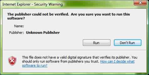 If you select Save in the File Download Security Warning dialog, you will not be able to perform installation correctly. Delete the downloaded file, and click the Setup icon again.