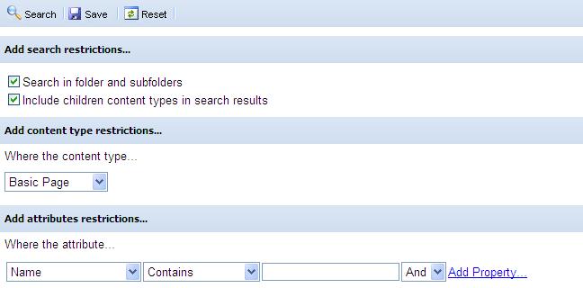 2.10 SEARCH The menu Search visible in the user Top Navigation Menu allows the user to execute the following types of search: Folder Search: Search for Folders within a Folder or Cabinet.