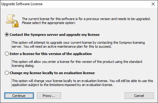 Licensing 5 through the proxy server specified in Internet Explorer checkbox.