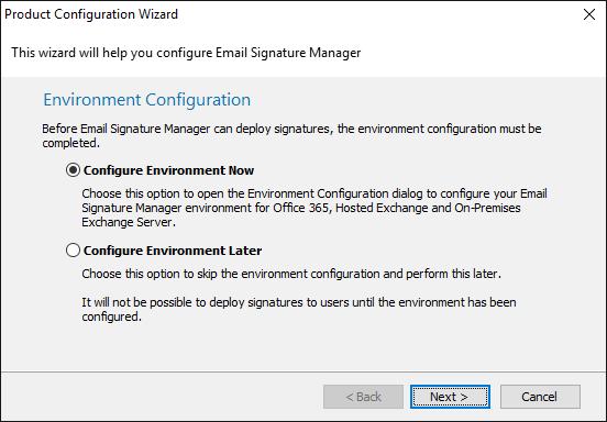 In order for the Email Signature Manager Service to update user signatures, it is necessary to complete the environment configuration.