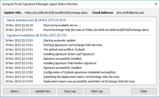 to update Outlook signatures.