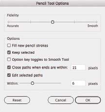 3. Double-click the Pencil tool in the Tools panel. Double-clicking certain tools in the Tools panel opens an Options dialog box, where you can control the behavior for the selected tool.
