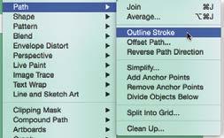 16. Choose Object>Path>Outline Stroke.