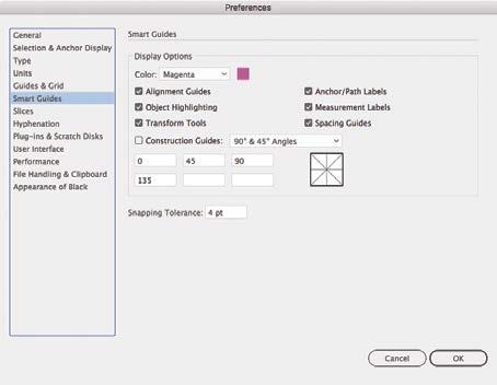 Define Smart Guide Preferences Adobe Illustrator provides many tools to help you create precise lines and shapes.