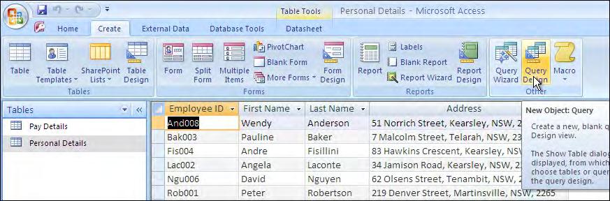 Learning Microsoft Access 2007 4 Click on the OFFICE BUTTON, highlight SAVE AS and select ACCESS 2007 DATABASE.