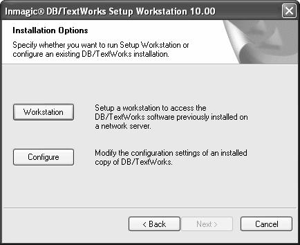 To manually do Setup Workstation 1. Share the DB/TextWorks installation folder on the machine hosting DB/TextWorks.