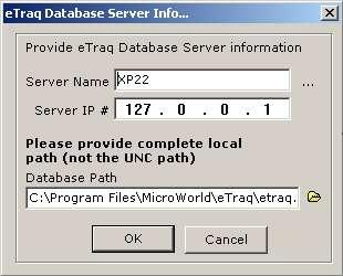 Step 12 You need to provide information about etraq Database Server.