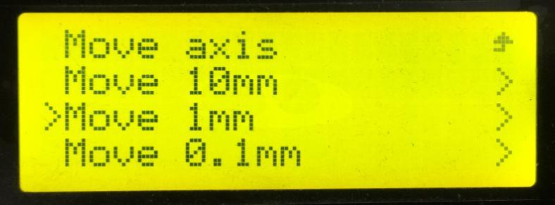 Note: we suggest using 1mm to test X/Y/Z axis.