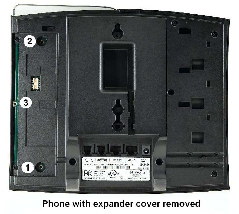 Remove all cables (power, Ethernet(s) and handset/headset) and the base assembly from the phone. 2.