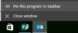 Before you close your Outlook down, Right Click on the Outlook icon in the taskbar at the bottom of your screen and Click Pin this Program to the Taskbar.
