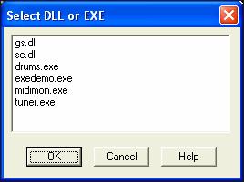All.DLLs or.exes that begin with the $ character, e.g., $GS.DLL, will show up in the dialog (without the $ character). This run button (to the left of the [.EXE] [.