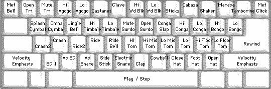 Computer Keys Press computer keys to play drums. Drums are grouped on the computer keyboard by category. The kick, snare, and hihat sounds are on the lowest keyboard row.
