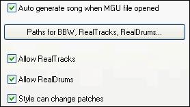 Song Generation These are global settings that apply to all RealBand songs.