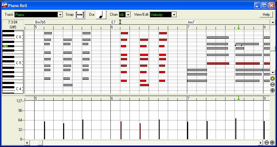Up to 7 tracks at a time can be displayed per Lead Sheet window.